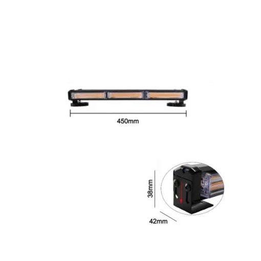 Bara girofar cu magneti 45cm, 54W, functii stroboscop, 12V 02
