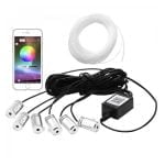 Fir neon auto RGB cu 6 unitati lumina, control prin bluetooth, fibra 6m