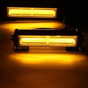 Lampi avertizare galbene COB, 12-24V, stroboscoape 9 functii, grila sau plafon, cu telecomanda 04