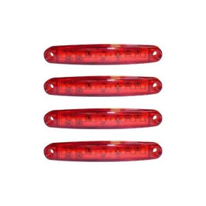 Set 4 lampi gabarit laterale rosu, 9SMD, 12-24V