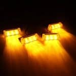 Set 4 lumini stroboscop galbene grila, telecomanda, 7 functii, 12V