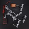 Set 4 lumini stroboscop galbene grila, telecomanda, 7 functii, 12V 47