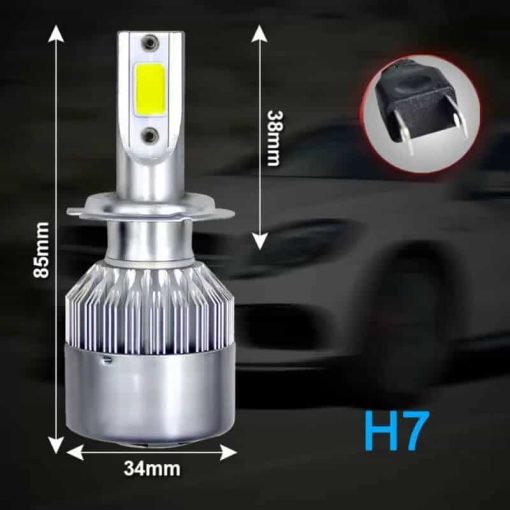 Becuri led H7 C6, 6500k 3800 lumeni