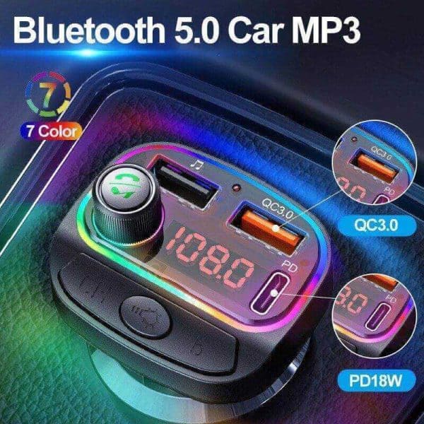 Car kit modulator FM BGRJ-C15, Mp3 Player, USB, Type C, fast charge 07