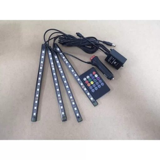 Lumini ambientale auto LED 12 cu senzor muzica si telecomanda 05