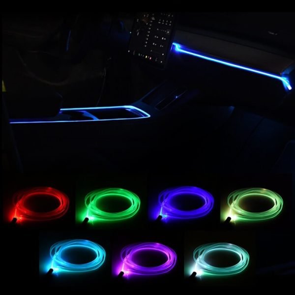 Fir RGB lumina ambientala auto, mufa USB, 7 culori 06