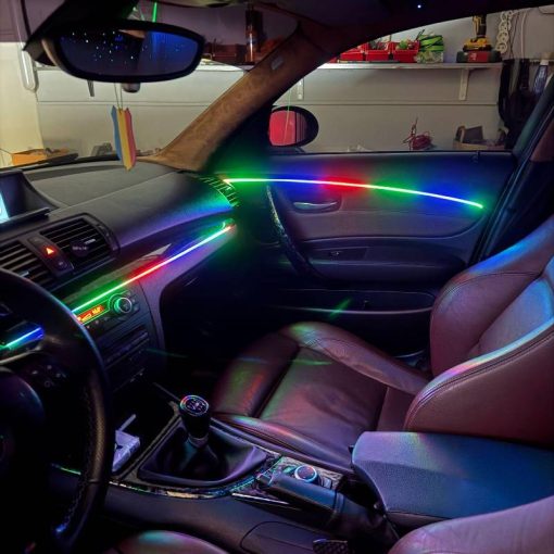 Kit 18 in 1 lumini ambientale auto RGB acrilic, wireless - imagine 2