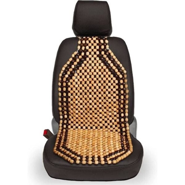 Husa scaun auto cu bile din lemn, ventilatie, masaj, relaxare 01