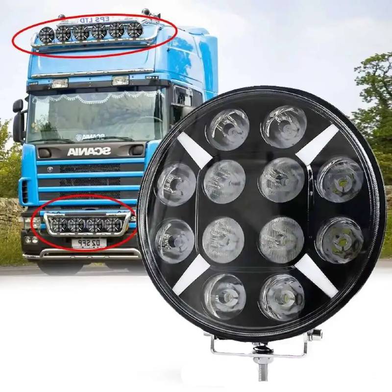 Proiector led auto Spider 1005, rotund 10 inch, Off Road, camion, alb-galben, 12V-24V 10