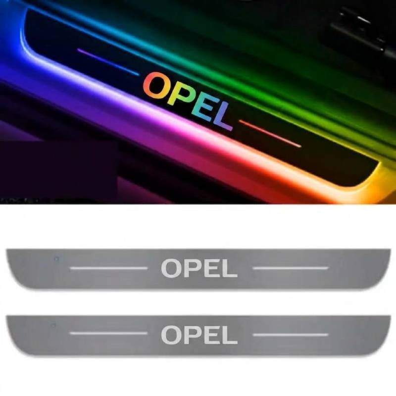 Set 2 protectie praguri auto iluminate Opel, multicolor, dinamice 01