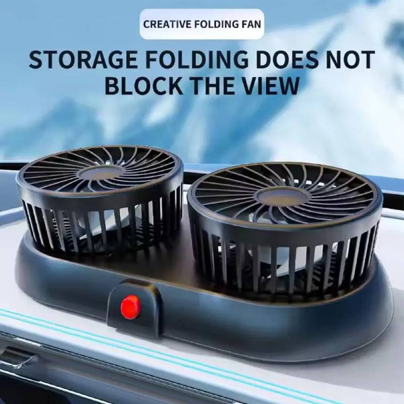 Ventilator auto dublu F62, rotire 360°, 12V-24V, soluție ieftină AC 04