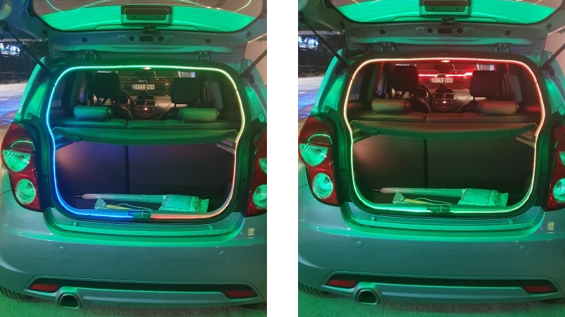 Banda auto led iluminat portbagaj multicolor, 12V, universal 10