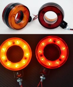 Set 2 lampi gabarit oglinda R797, led rosu si galben 12V-24V, rotunde 02