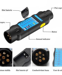 Tester priză remorcă 7 pini Z259, verificare lumini 12V 07