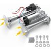 Claxon auto S1020 cu 2 goarne cromate și compresor integrat, 12V 00