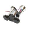 Claxon auto S1020 cu 2 goarne cromate și compresor integrat, 12V - imagine 2